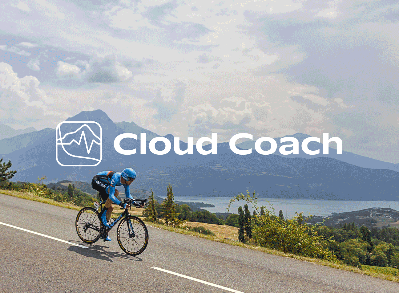 collection of outdoor activities images with webdna-designed Cloud Coach logo and brand name