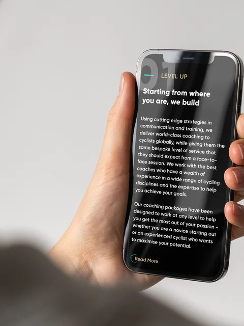 Propello Craft CMS web page on mobile held by a person