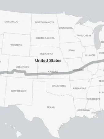 James Golding's Race Across America Racing map