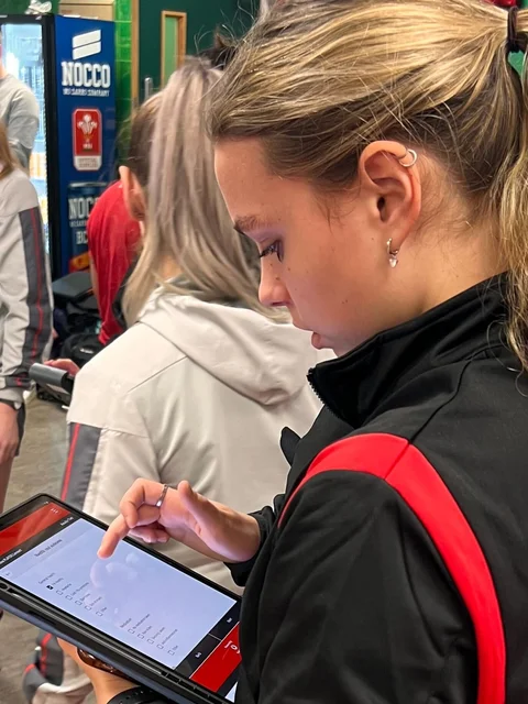 Welsh Rugby Union players are getting checked by PLAYER.Connect on tablet