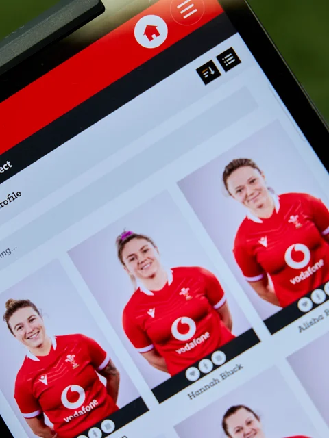 PLAYER.Connect's page of player profiles in tablet view