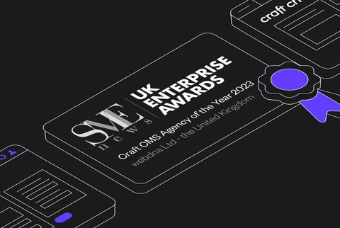 webdna has been named Craft CMS Agency of the Year by SME News annual UK Enterprise Awards 2023.